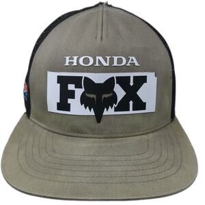 Fox Trucker Hat Gray One Size Honda HRC Mesh Back Snapback Flat Brim Racing